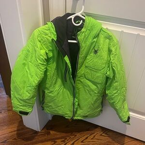 Spyder Kids Neon Green Puffer Jacket